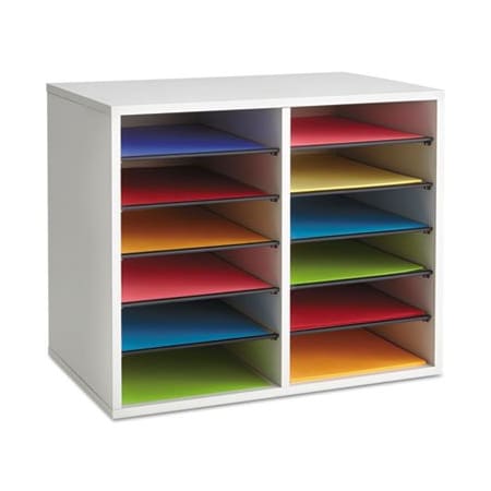 Safco Safco, Fiberboard Literature Sorter, 12 Sections, 19 5/8 X 11 7/8 X 16 1/8, Gray 9420GR